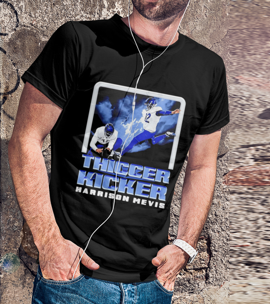 Harrison Mevis Thiccer Kicker Lightning Football Action T-Shirt