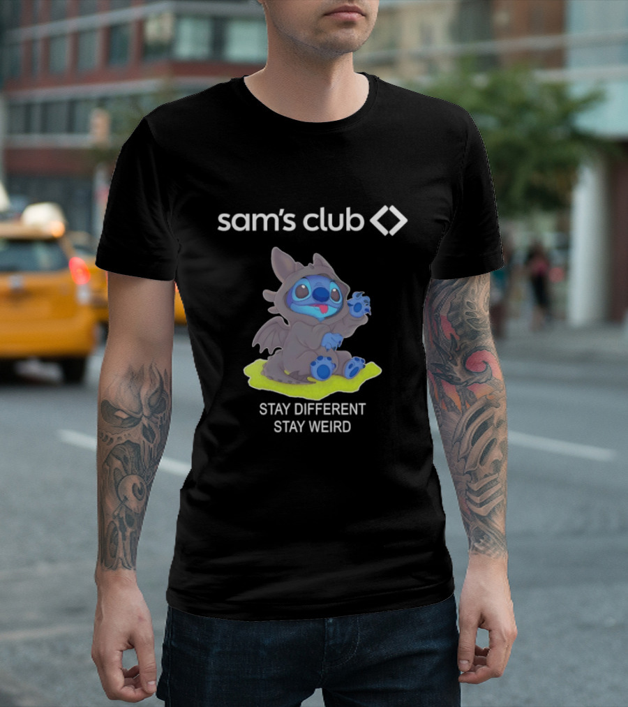 Sam's Club Toothless Stitch Stay Different Stay Weird T-Shirt