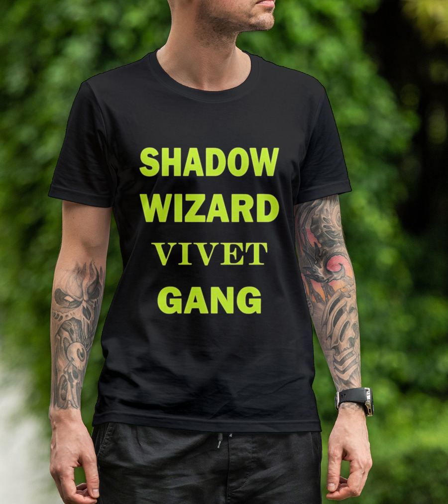 Shadow Wizard Vivet Gang Neon Typography Magic Vibes T-Shirt