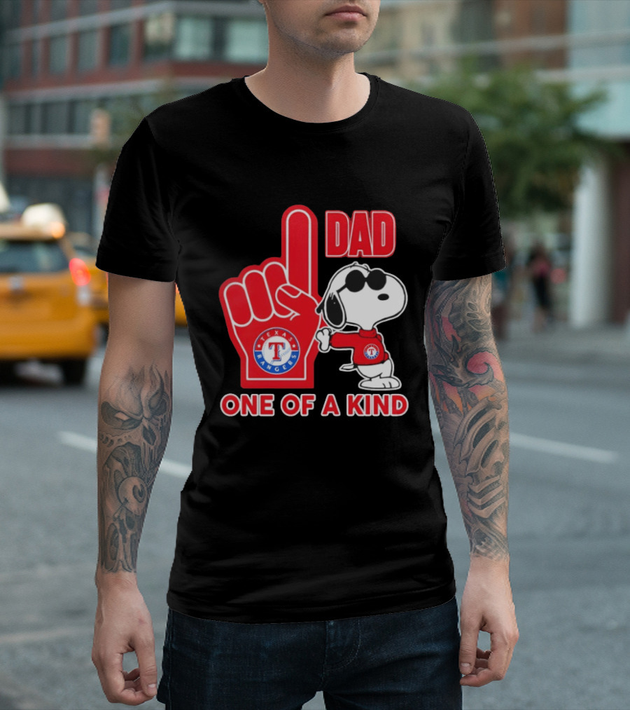 Snoopy Texas Rangers Dad One Of A Kind T-Shirt