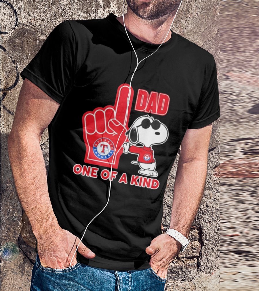 Snoopy Texas Rangers Dad One Of A Kind T-Shirt