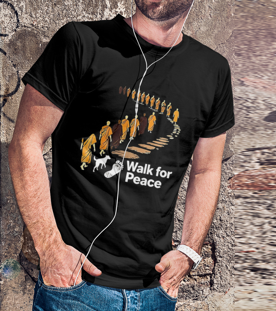 Monks And Dog Walk For Peace Pathway T-Shirt