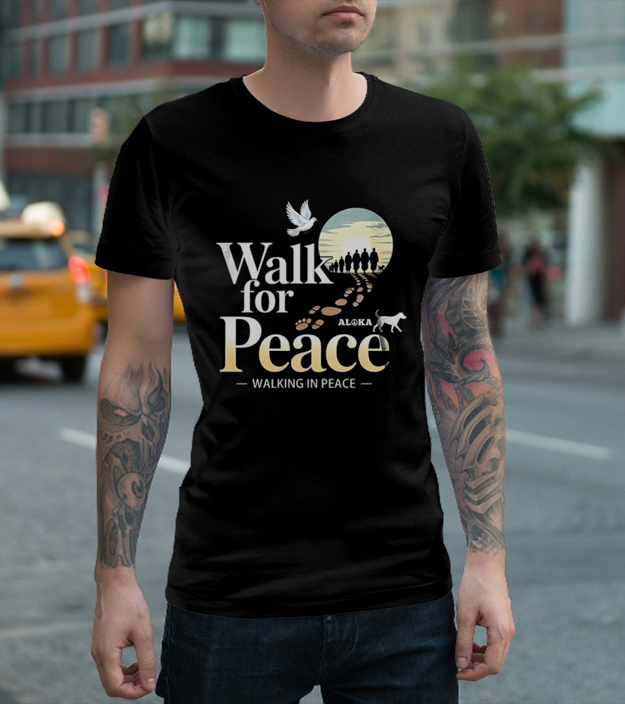 Aloka Walk For Peace Dove Walking In Peace T-Shirt