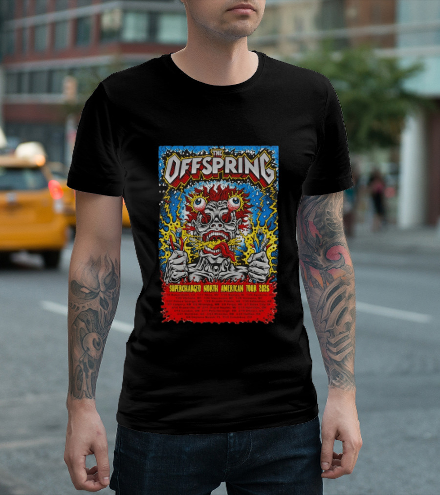 The Offspring Supercharged North American Tour 2026 Concert Dates And Venues T-Shirt
