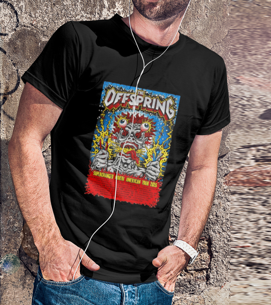 The Offspring Supercharged North American Tour 2026 Concert Dates And Venues T-Shirt