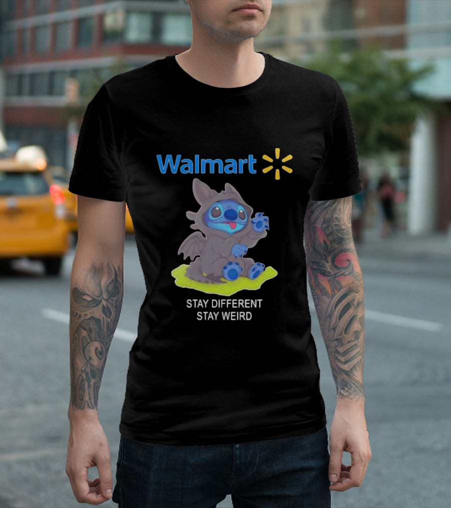 Walmart Canada Toothless Stitch Stay Different Stay Weird T-Shirt