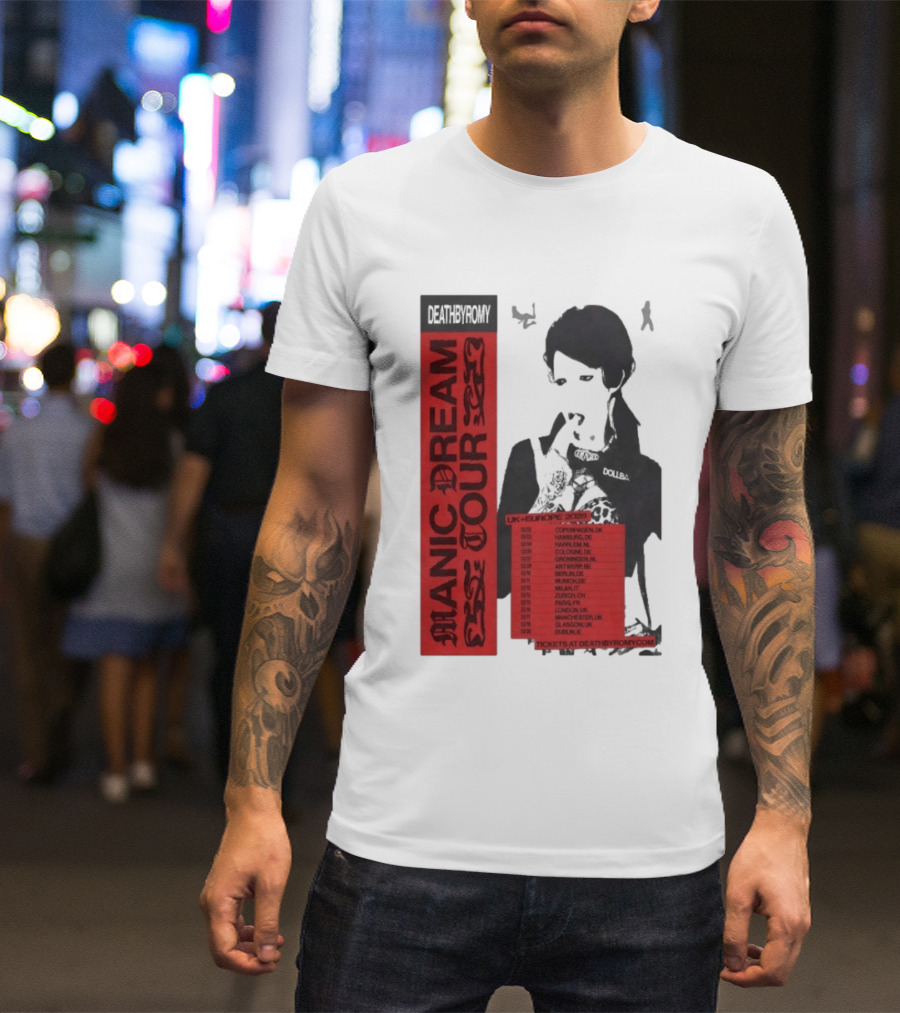 Deathbyromy Manic Dream Tour 2026 UK Europe Concert Dates T-Shirt