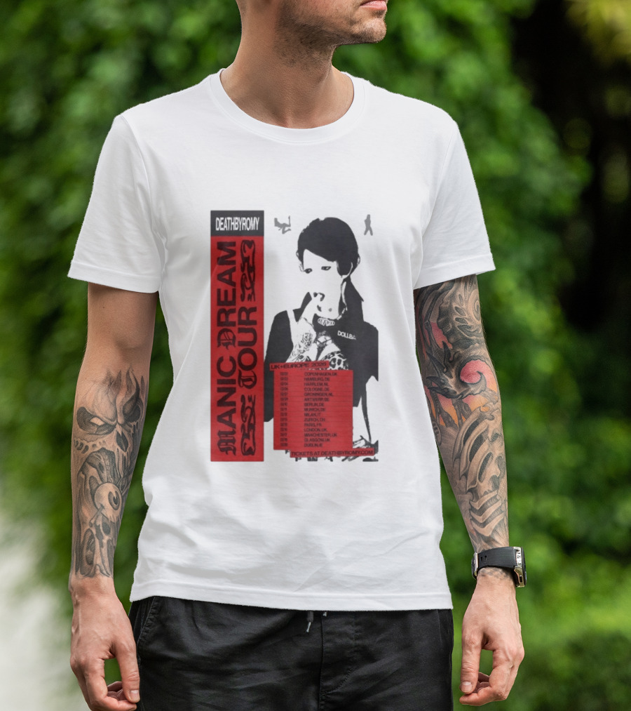 Deathbyromy Manic Dream Tour 2026 UK Europe Concert Dates T-Shirt