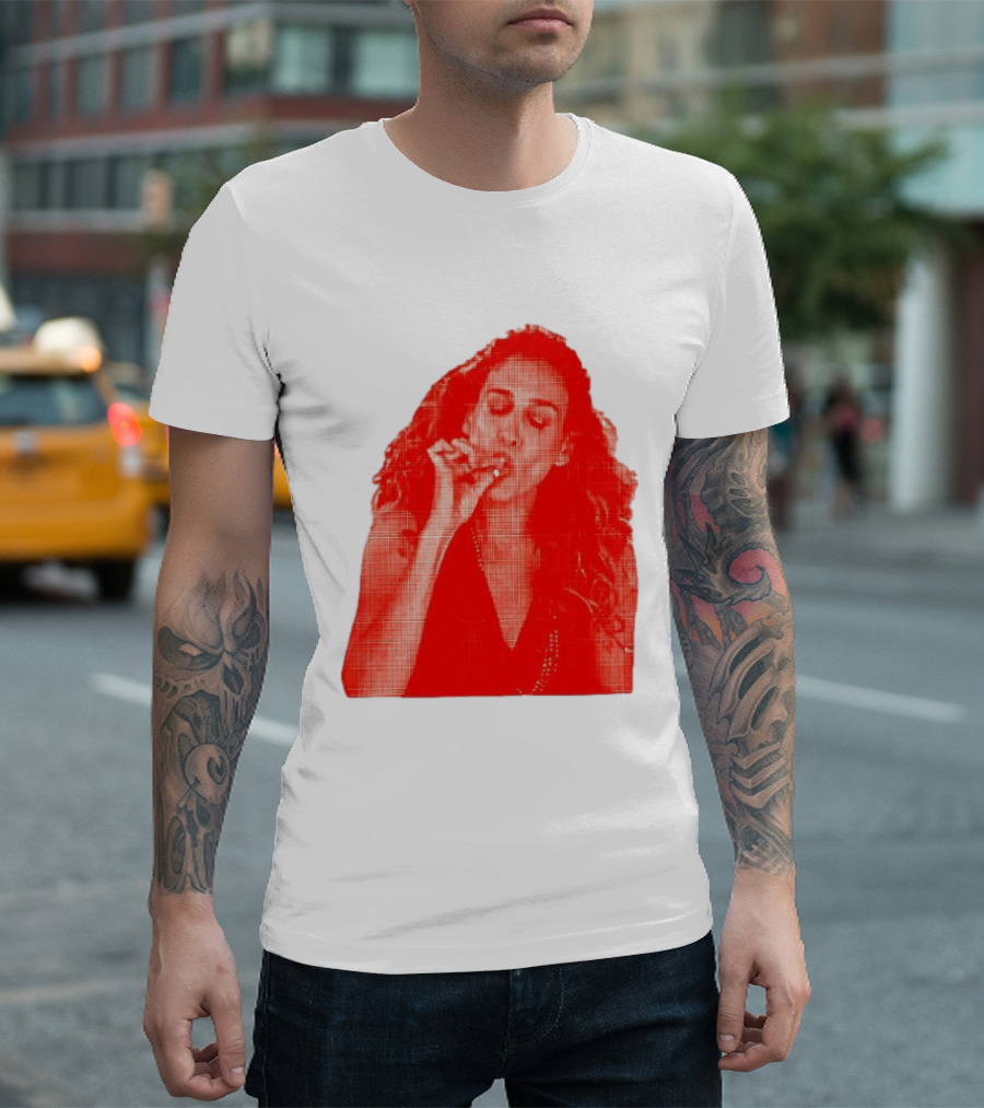 Lit Carrie Smoking Scene Red Artistic T-Shirt
