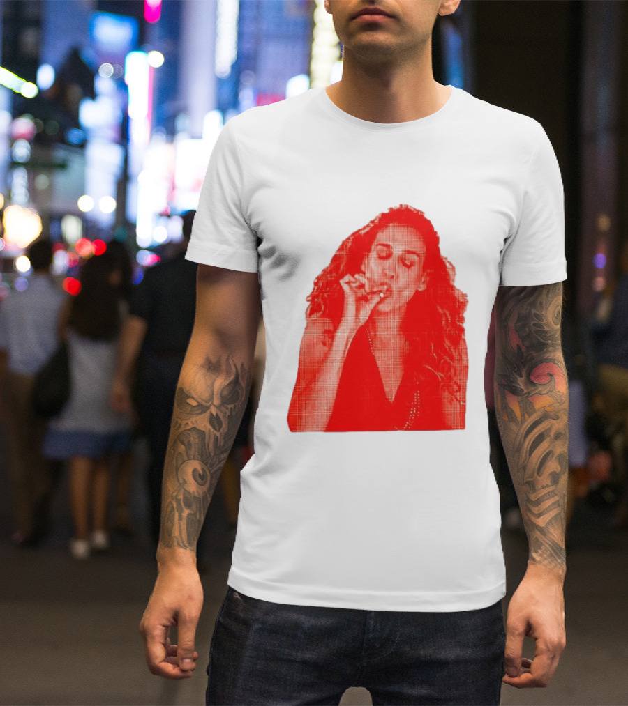 Lit Carrie Smoking Scene Red Artistic T-Shirt