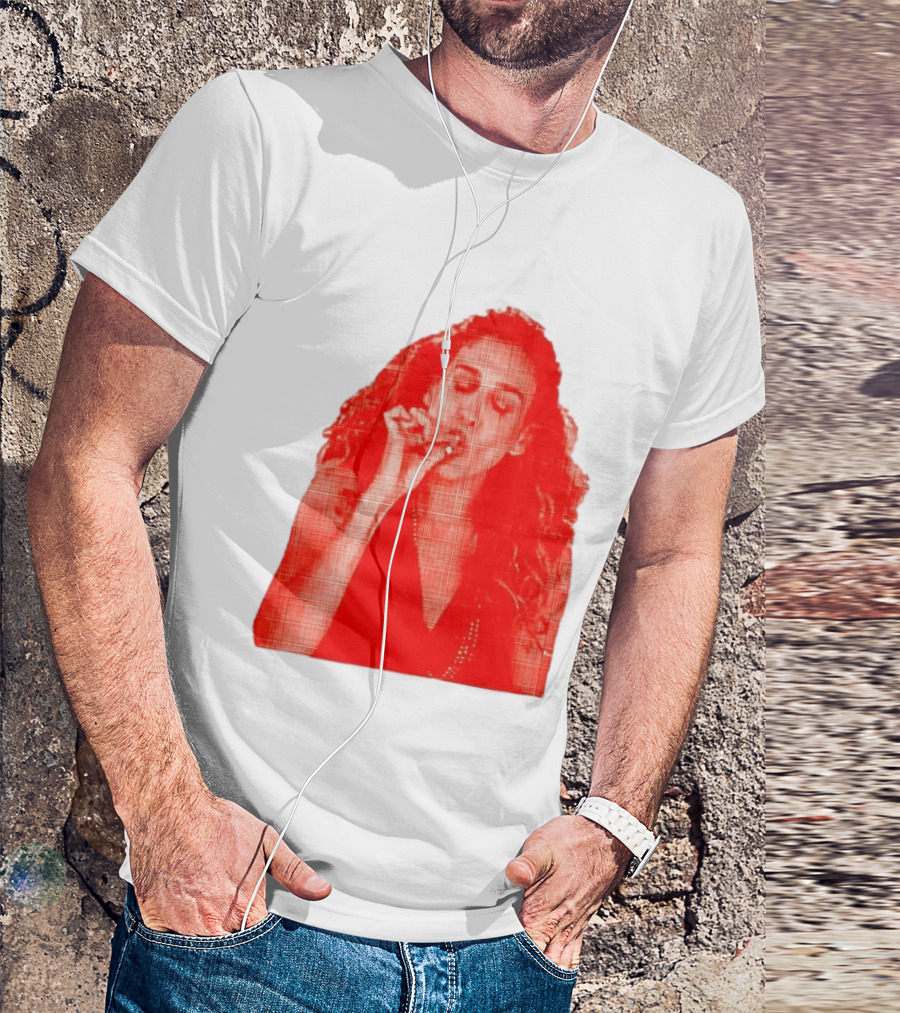 Lit Carrie Smoking Scene Red Artistic T-Shirt