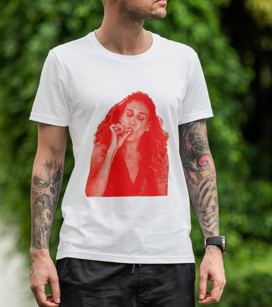 Lit Carrie Smoking Scene Red Artistic T-Shirt