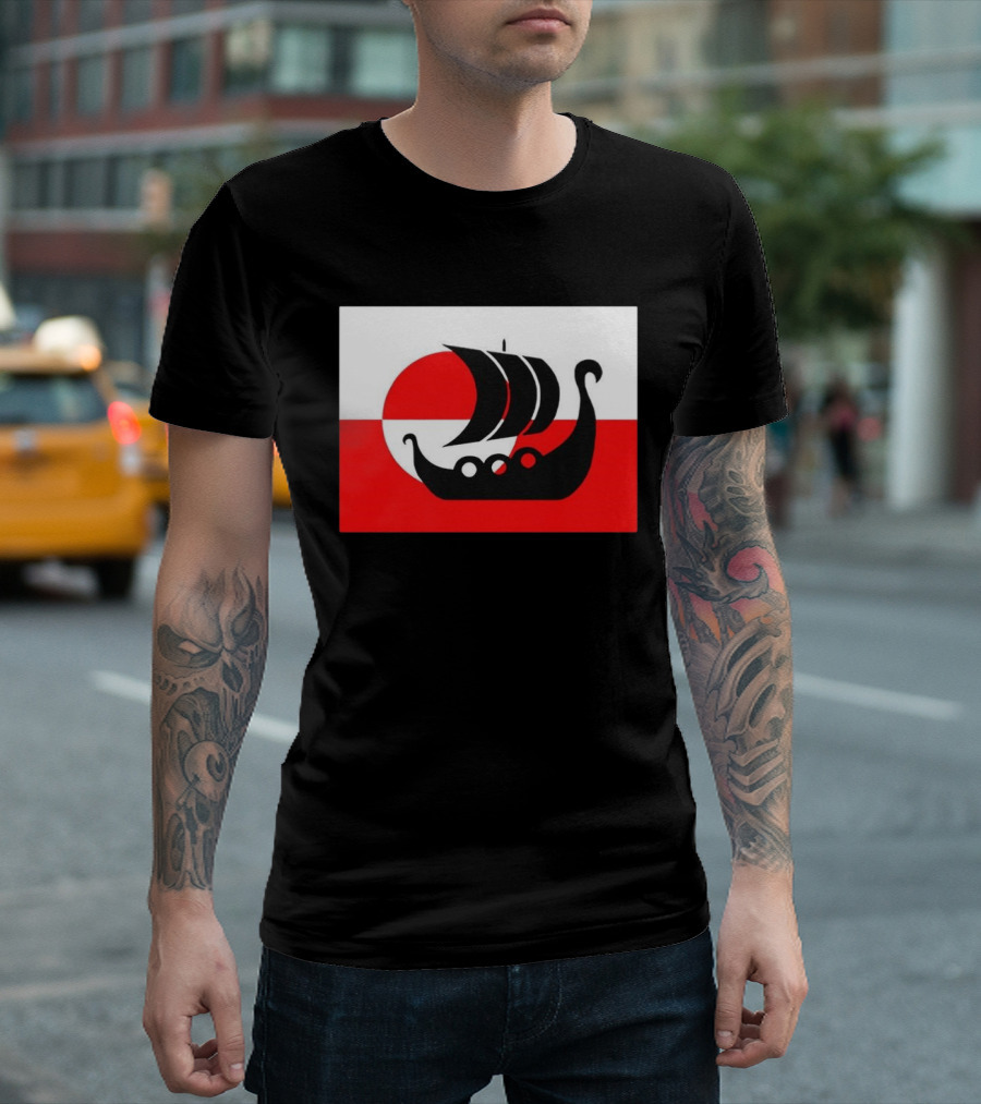 Denmark Greenland Flag Not For Sale Support Danish Viking Warship T-Shirt