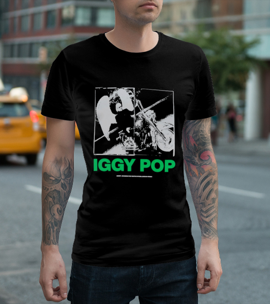Waste! X Henry Johnson Iggy Pop Motor Wings Motorcycle Duo T-Shirt
