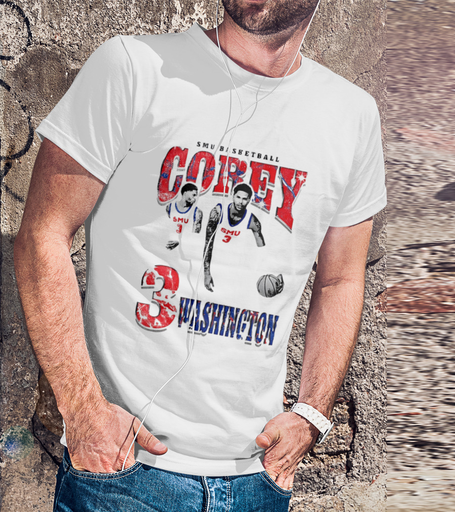 SMU Basketball Corey Washington 3 T-Shirt