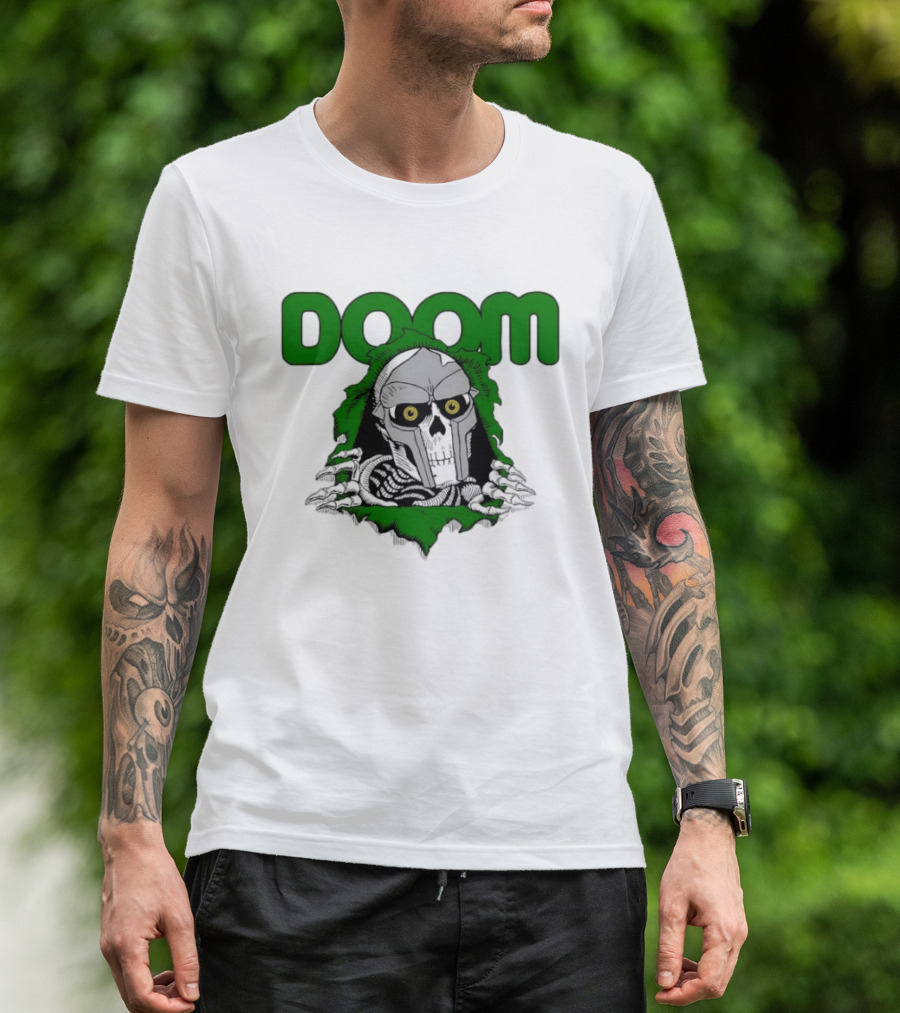 DOOM Skeleton Mask And Bones T-Shirt