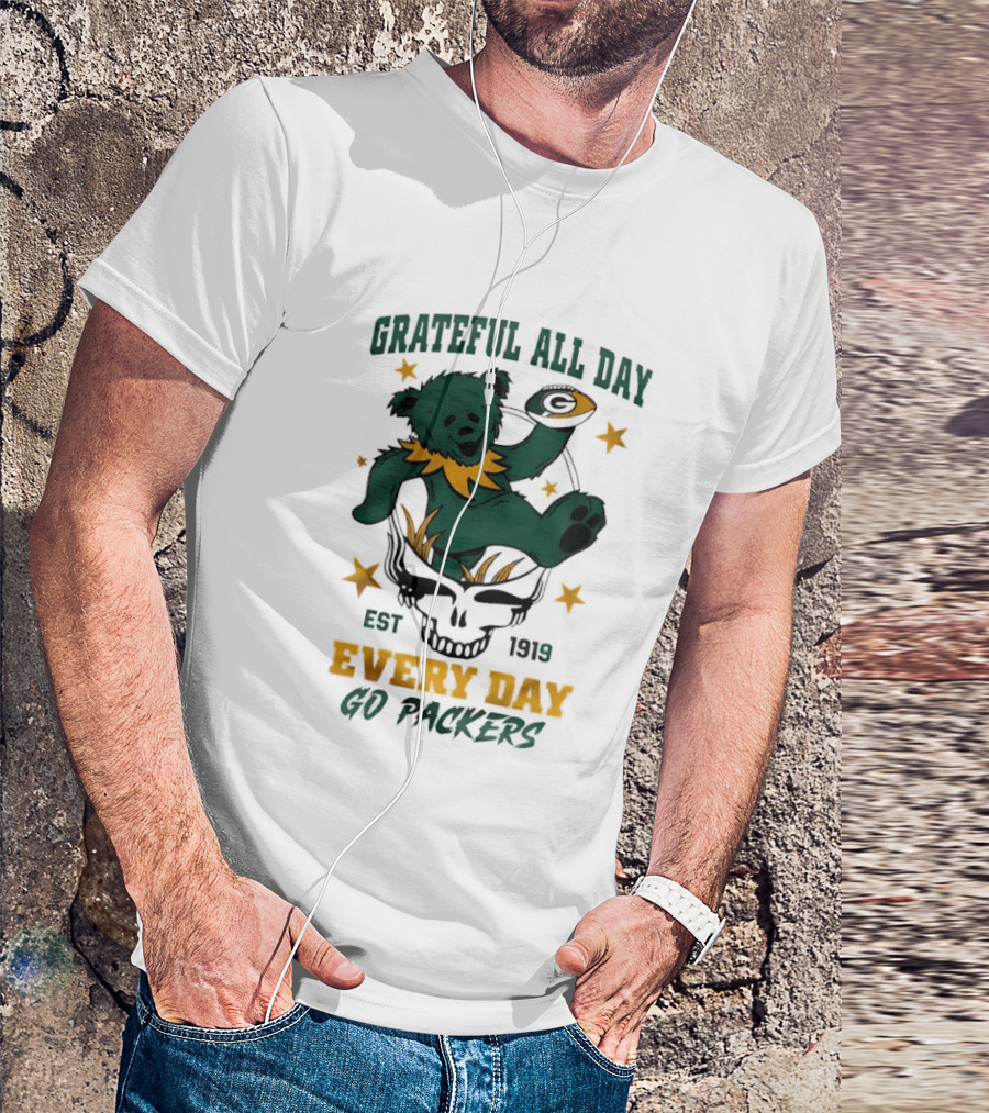 Grateful All Day Every Day Go Packers Est 1919 T-Shirt