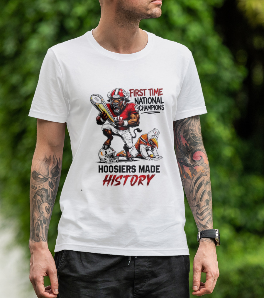 Hoosiers Made History First Time National Champions Mascots Ibis Bison T-Shirt