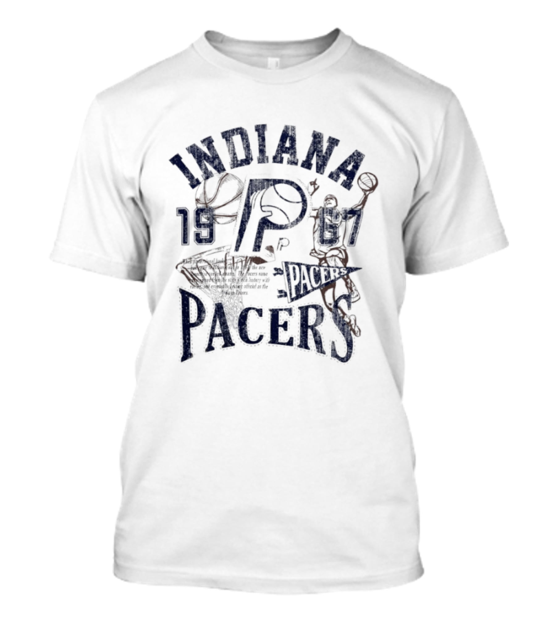Indiana Pacers 1967 Heritage Dunks Basketball T-Shirt