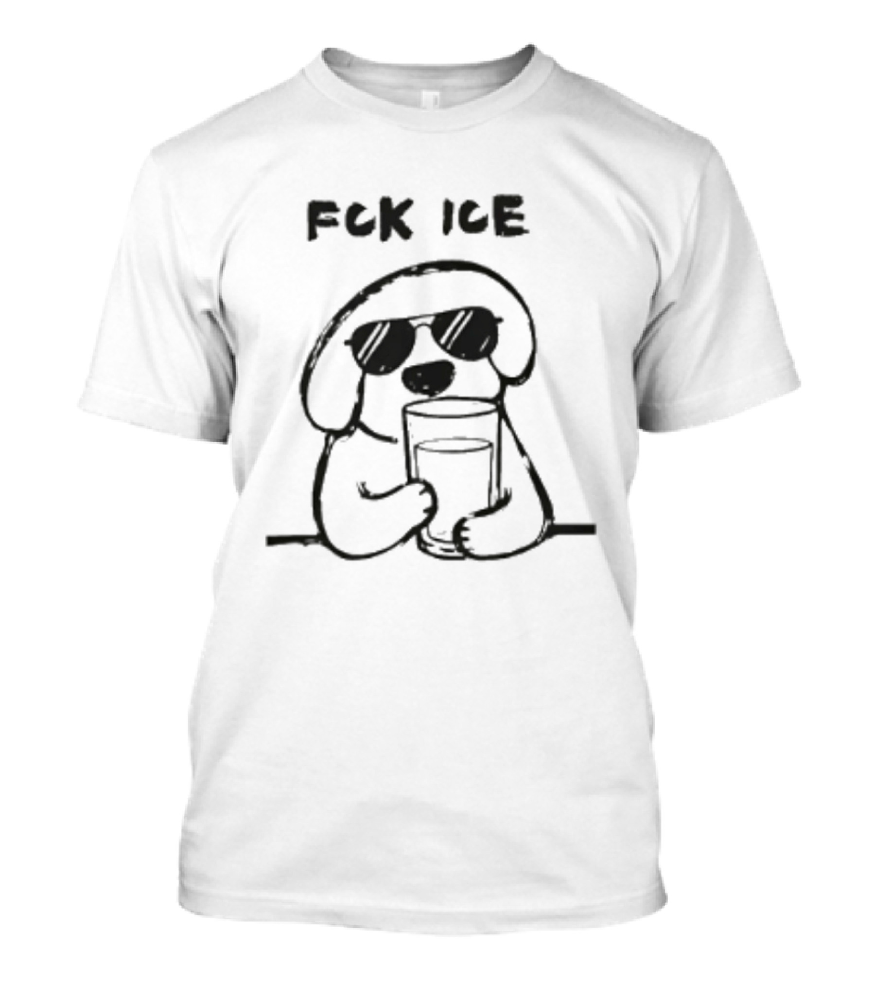 Trending Anti Ice Dog FCK ICE Cool Sunglasses T-Shirt