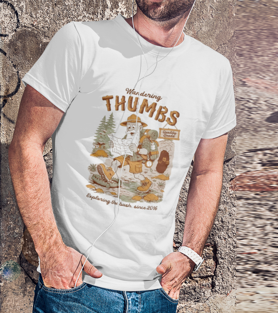 Wandering Thumbs Exploring The Bush Cowboy Bear Camping Since 2016 T-Shirt