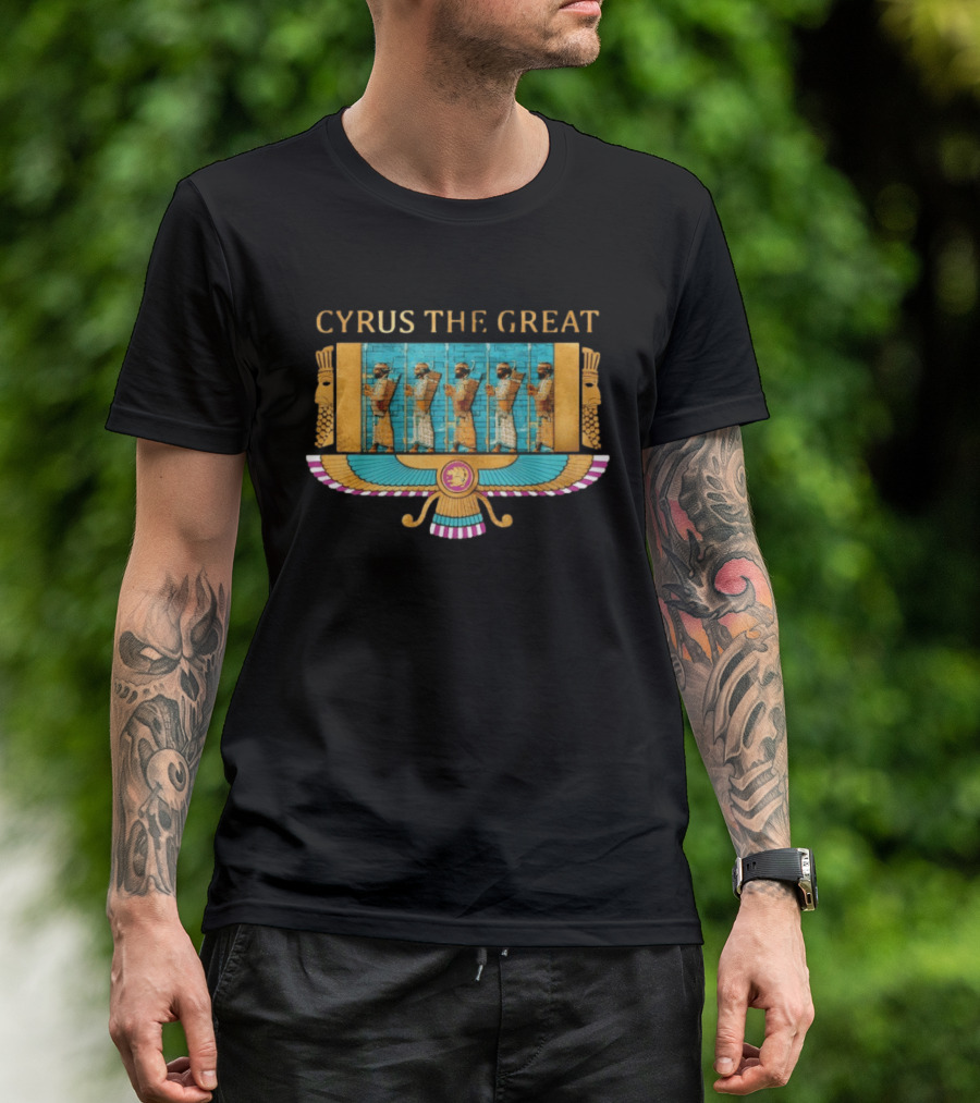 Cyrus The Great Ancient Persia Achaemenid Symbol And Soldiers T-Shirt