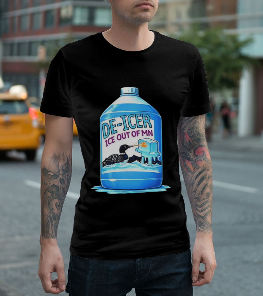 De Icer Ice Out Of MN Loon Anti ICE Protest Minnesota Loon T-Shirt