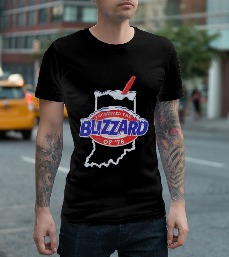 I Survived The Blizzard Of '78 Indiana Snow Shovel T-Shirt