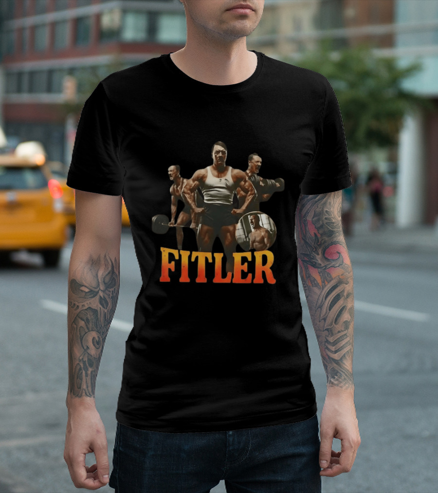Fitler Hitler Bodybuilding Caricature T-Shirt