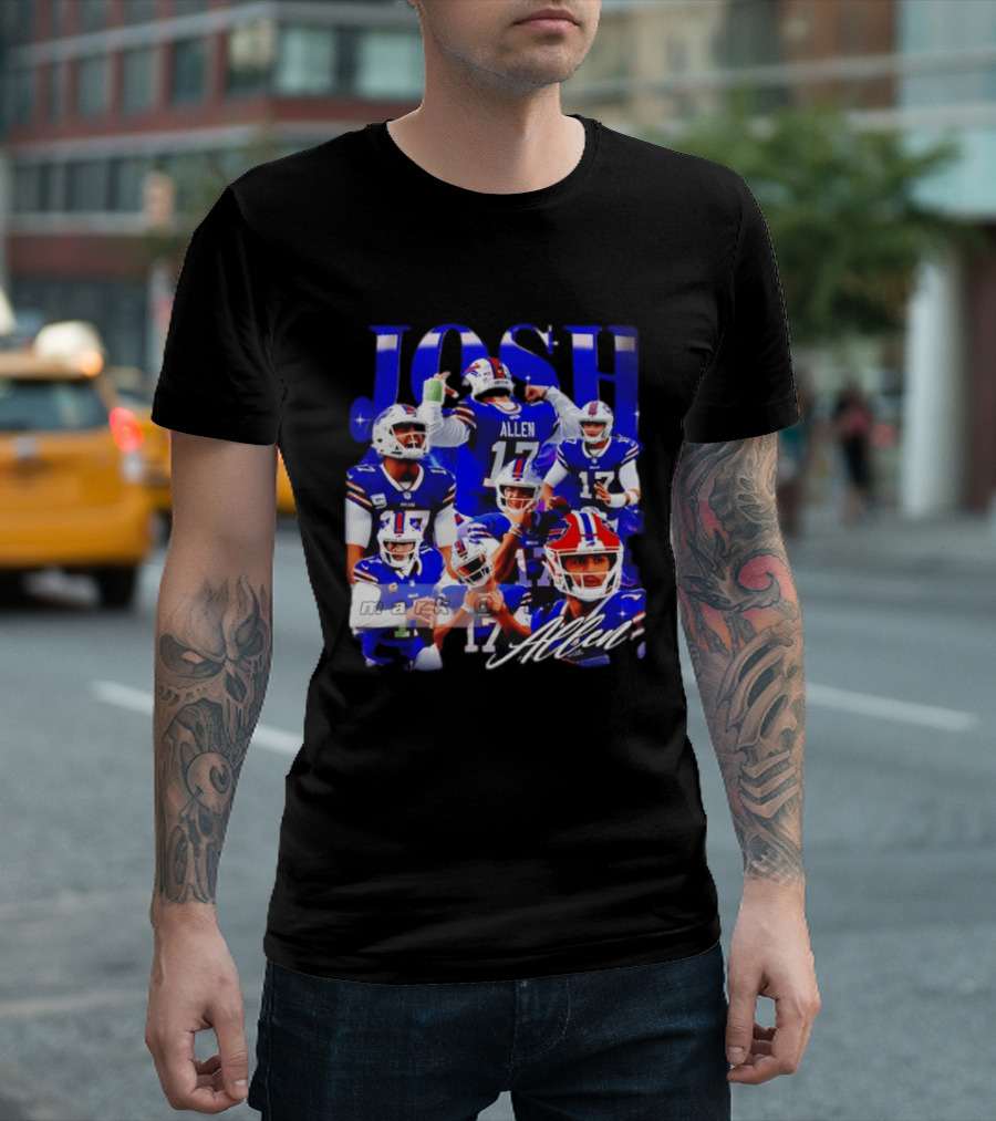 Buffalo Bills Josh Allen Quarterback Celebration Montage T-Shirt