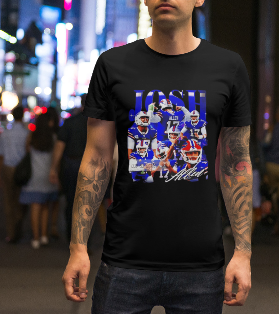 Buffalo Bills Josh Allen Quarterback Celebration Montage T-Shirt