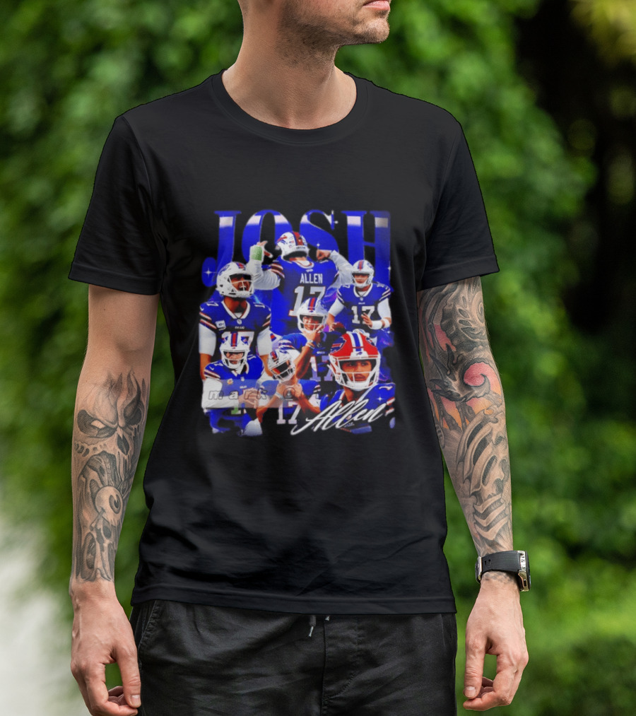 Buffalo Bills Josh Allen Quarterback Celebration Montage T-Shirt