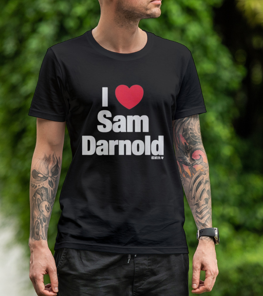 I Love Sam Darnold Heart Design Fan T-Shirt
