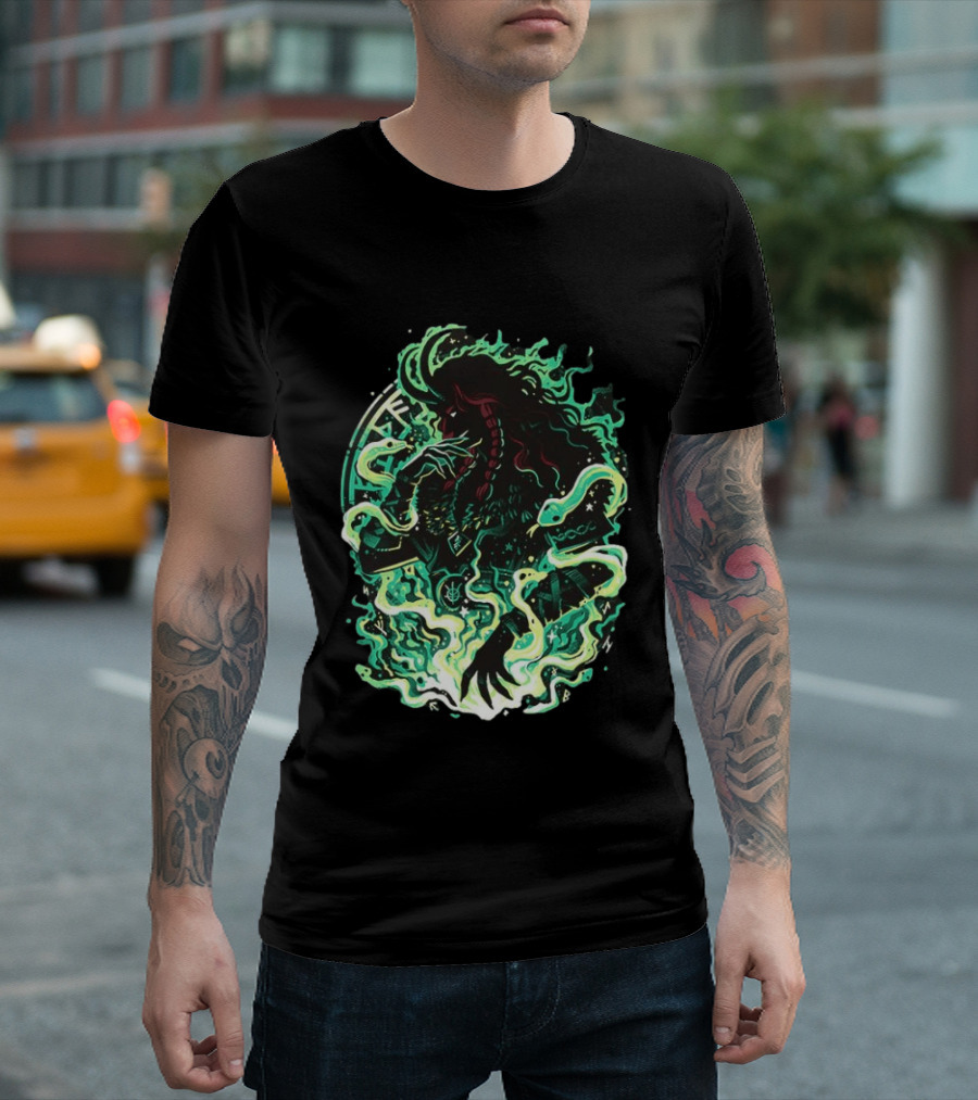 Loki Norse God Of Mischief Mythology With Serpents And Runes T-Shirt
