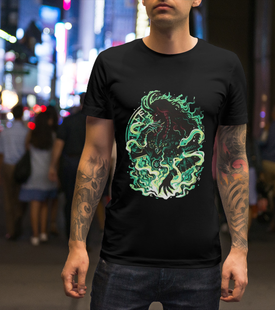Loki Norse God Of Mischief Mythology With Serpents And Runes T-Shirt