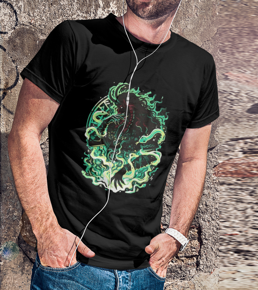 Loki Norse God Of Mischief Mythology With Serpents And Runes T-Shirt