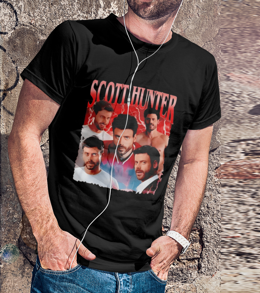 Scott Hunter Lightning Background Multiple Poses T-Shirt
