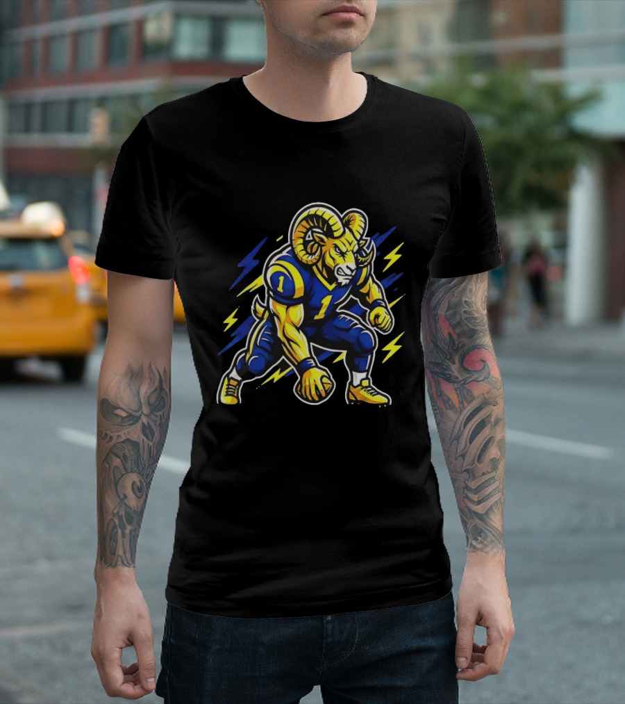 Los Angeles Rams Game Day Vibes Football Cartoon T-Shirt