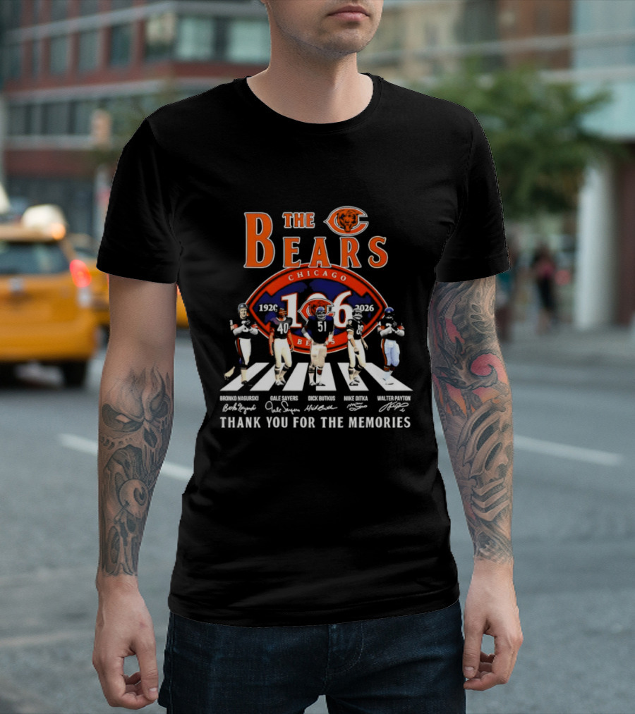 Chicago Bears 106th Anniversary 1920 2026 Nagurski Sayers Butkus Ditka Payton Thank You For The Memories T-Shirt