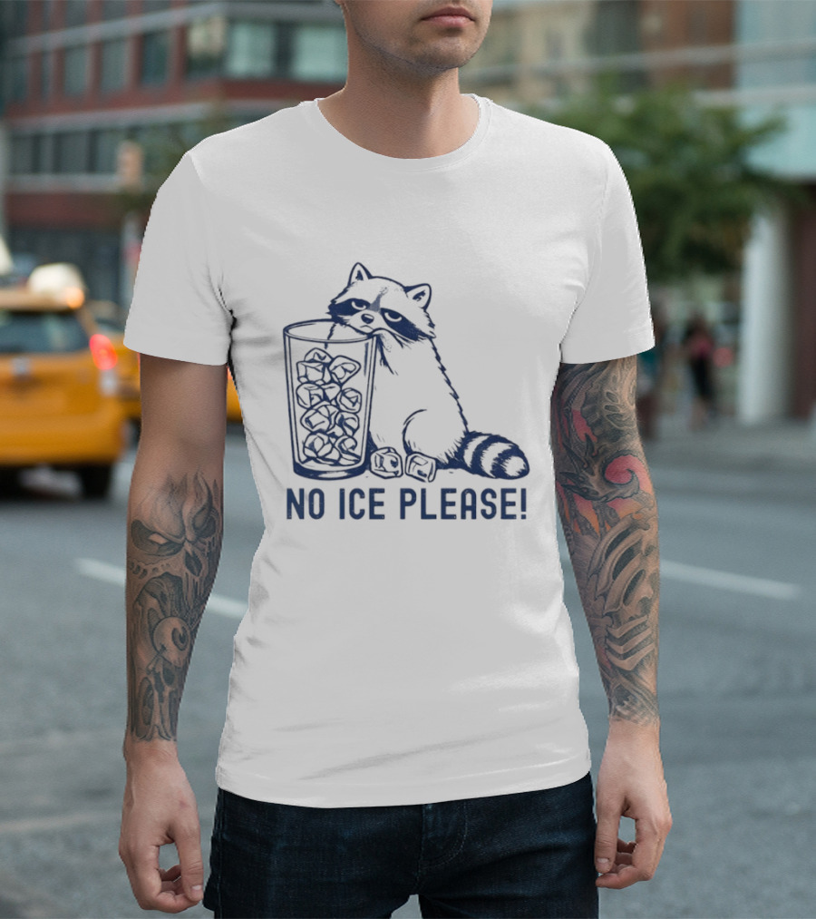 Raccoon Illustration No Ice Please T-Shirt