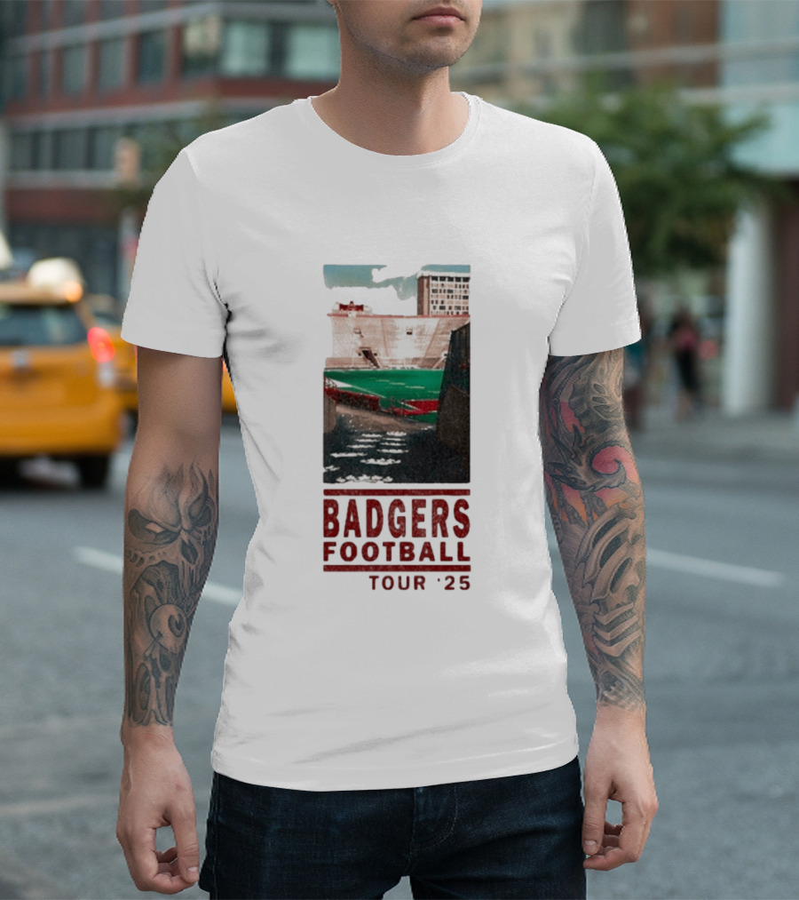 Badgers Football Tour 2025 Stadium Scene T-Shirt