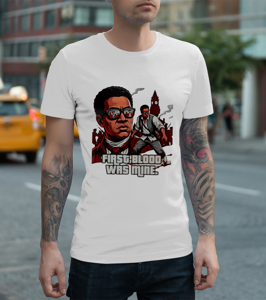 First Blood Was Mine Cool Character Action Scene T-Shirt