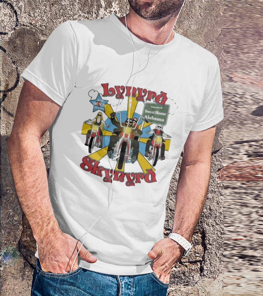 Lynyrd Skynyrd Road Trippin Welcome To Sweet Home Alabama Route 66 Biker Adventure T-Shirt