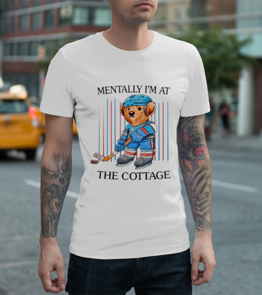Mentally I'm At The Cottage Hockey Bear Heated Rivalry T-Shirt