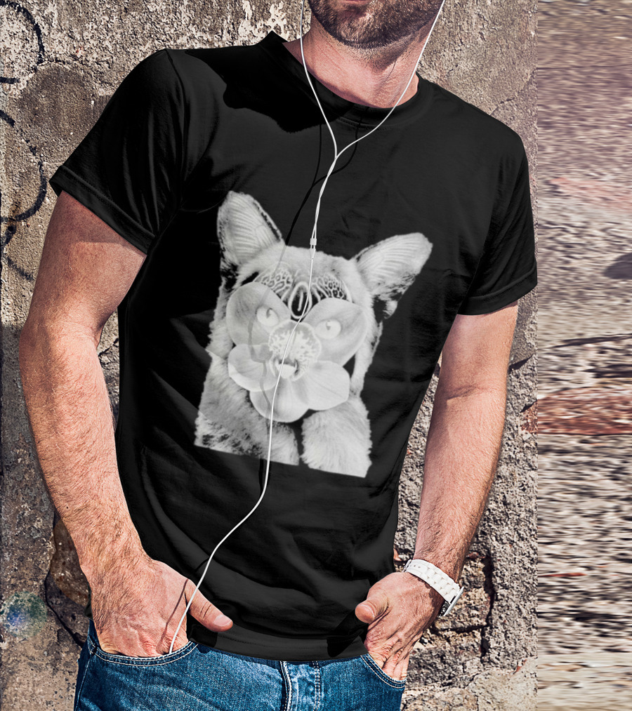 Galantis Palladium Cat Mask Orchid Eyes Black And White T-Shirt