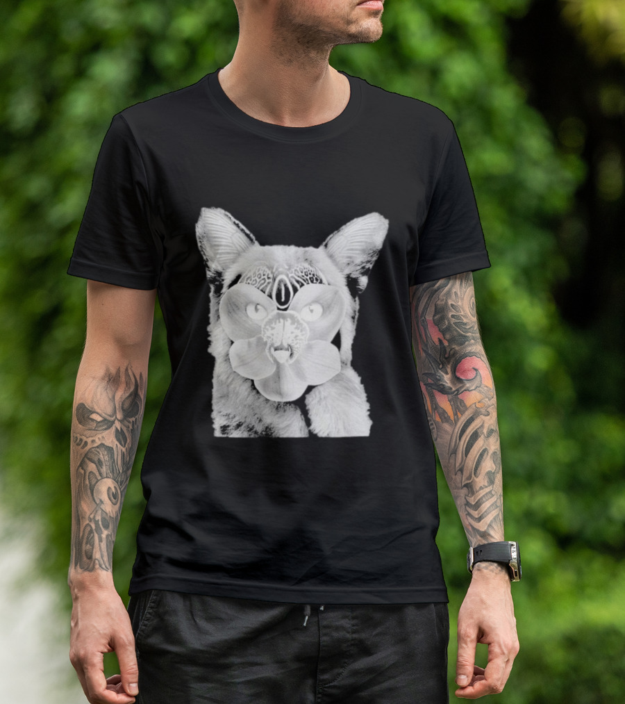 Galantis Palladium Cat Mask Orchid Eyes Black And White T-Shirt