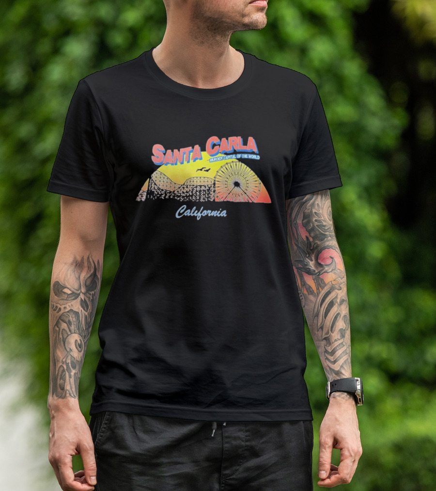 Santa Carla Murder Capital Of The World California Retro Beach Sunset T-Shirt