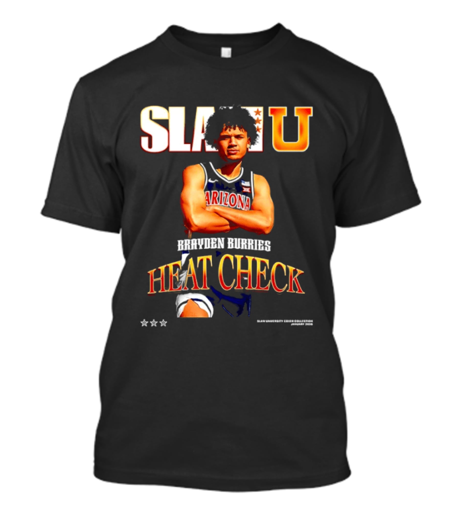 SlamU Brayden Burries Heat Check Arizona Basketball Star T-Shirt