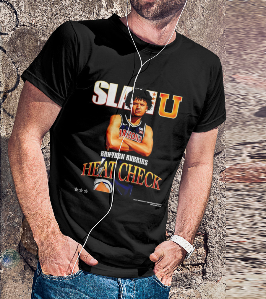 SlamU Brayden Burries Heat Check Arizona Basketball Star T-Shirt