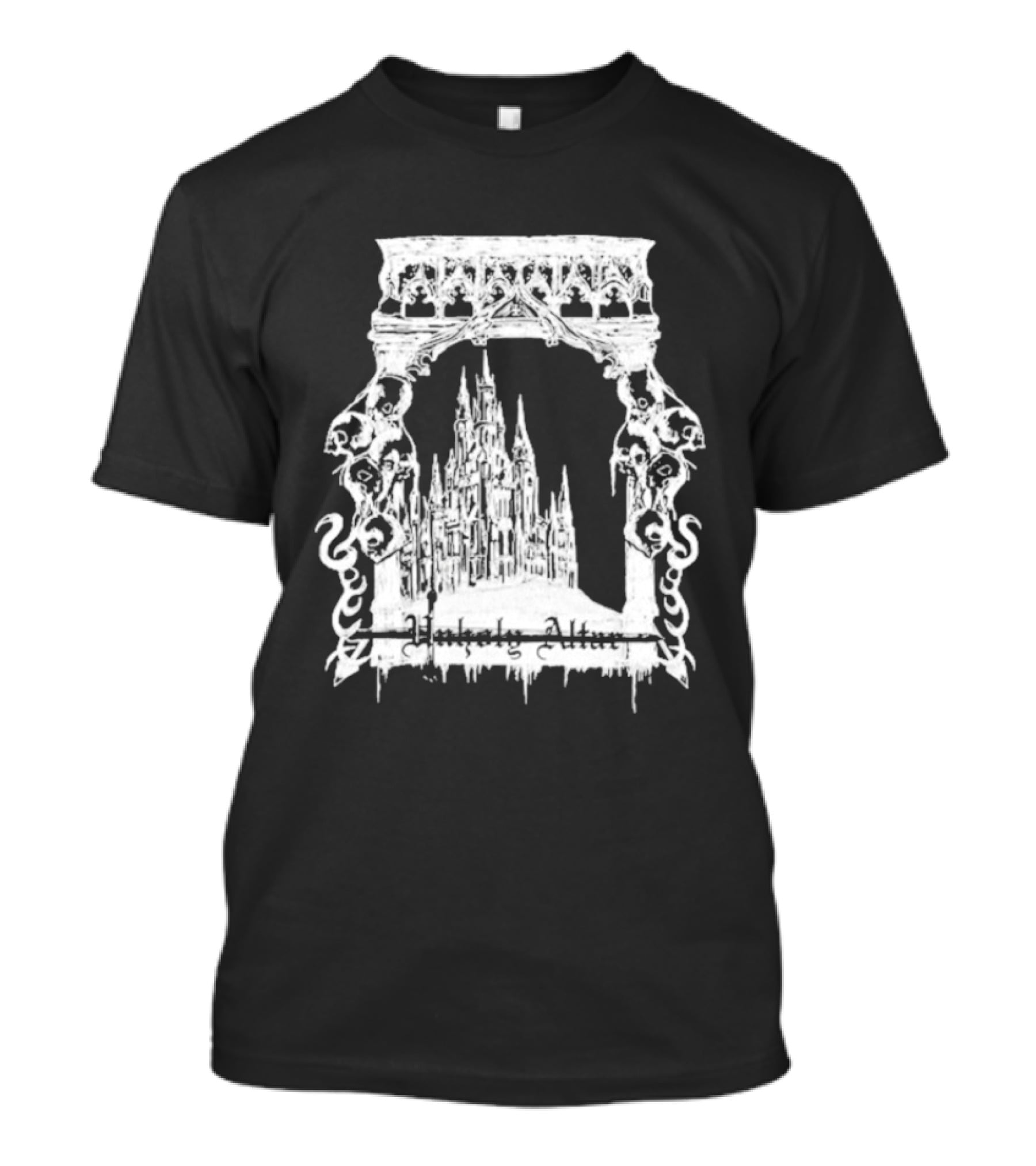 Unholy Altar Castle Gothic Architecture Mysterious Shadows T-Shirt